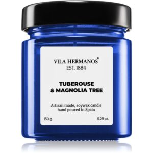 Vila Hermanos Apothecary Cobalt Blue Tuberose & Magnolia Tree lumânare parfumată 150 g-Țena