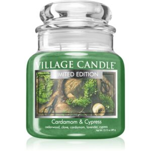 Village Candle Cardamom & Cypress lumânare parfumată (Glass Lid) 389 g-Țena