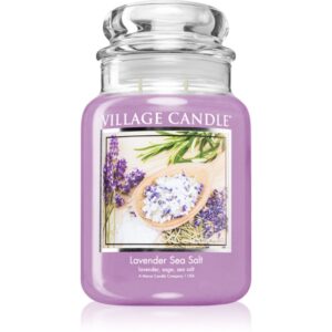 Village Candle Lavender Sea Salt lumânare parfumată (Glass Lid) 602 g-Țena