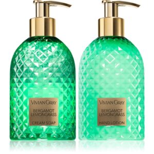 Vivian Gray Gemstone Bergamot & Lemongras set cadou de maini 2x300 ml-Țena