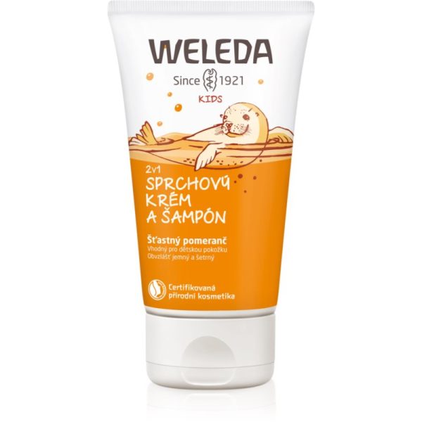 Weleda Kids Happy Orange cremă de duș și șampon pentru copii 2 in 1 150 ml-Țena