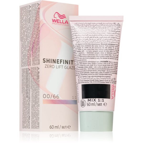 Wella Professionals Shinefinity Zero Lift Glaze vopsea de păr demipermanentă culoare 00/66 - Violet Booster 60 ml-Țena