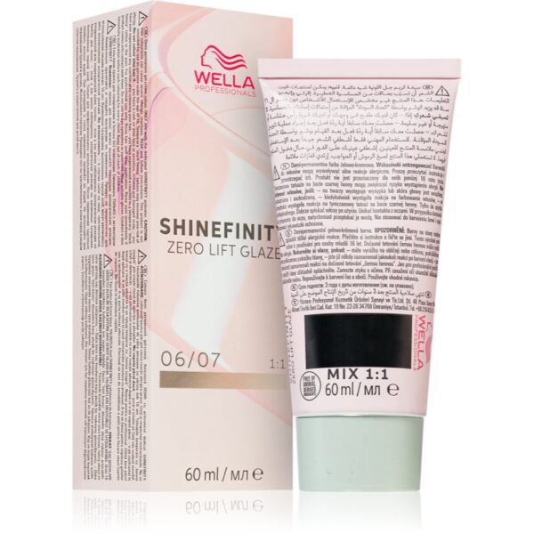 Wella Professionals Shinefinity Zero Lift Glaze vopsea de păr demipermanentă culoare 06/07 - Deep Walnut 60 ml-ro