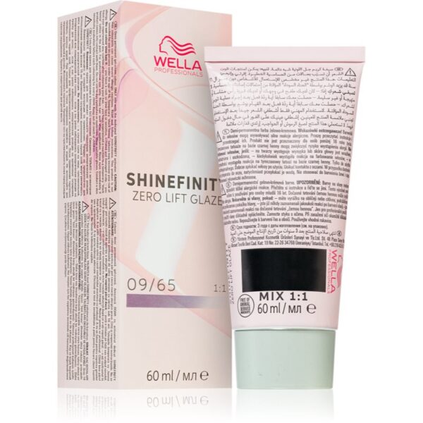 Wella Professionals Shinefinity Zero Lift Glaze vopsea de păr demipermanentă culoare 09/65 - Pink Shimmer 60 ml-ro