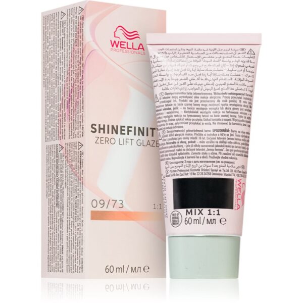 Wella Professionals Shinefinity Zero Lift Glaze vopsea de păr demipermanentă culoare 09/73 - Caramel Milk 60 ml-ro