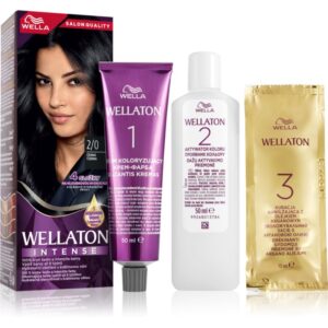 Wella Wellaton Intense Culoare permanenta pentru par cu ulei de argan culoare 2/0 Black 1 buc-Țena