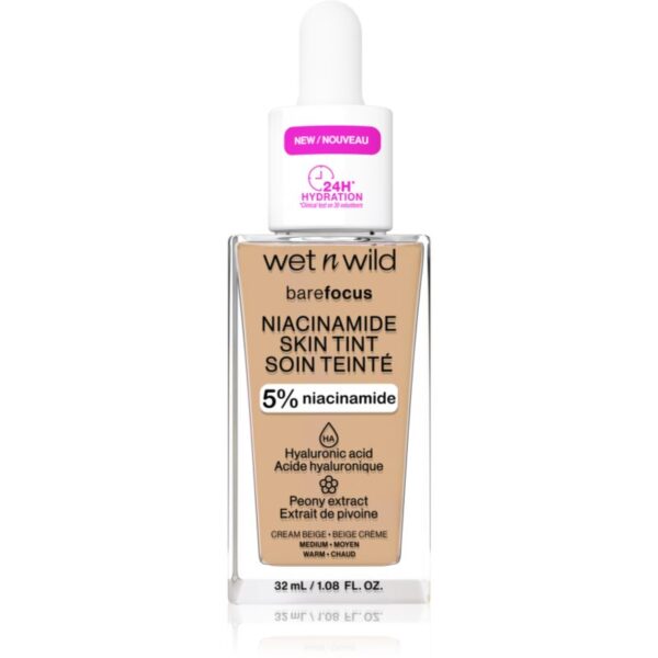 Wet n Wild Bare Focus Niacinamide Skin Tint machiaj ușor de hidratare culoare Cream Beige (Warm) 32 ml-ro