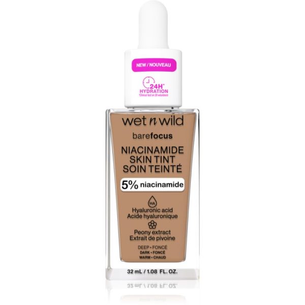 Wet n Wild Bare Focus Niacinamide Skin Tint machiaj ușor de hidratare culoare Deep (Warm) 32 ml-ro