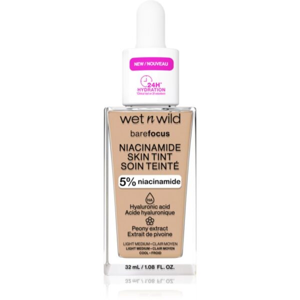 Wet n Wild Bare Focus Niacinamide Skin Tint machiaj ușor de hidratare culoare Light Medium (Cool) 32 ml-ro