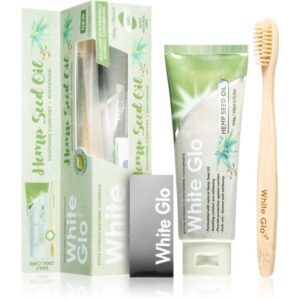 White Glo Hemp Seed Oil pasta de dinti pentru albire cu pensula 150 g-Țena