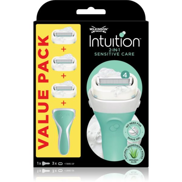 Wilkinson Sword Intuition 2 in 1 Sensitive Care aparat de ras + rezervă 3 pc-Țena