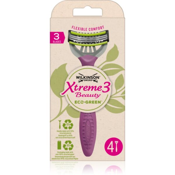 Wilkinson Sword Xtreme 3 Beauty Eco Green aparat de ras de unică folosință 4 buc-Țena