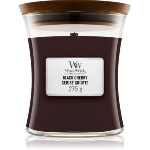 Woodwick Black Cherry lumânare parfumată cu fitil din lemn 275 g-ro
