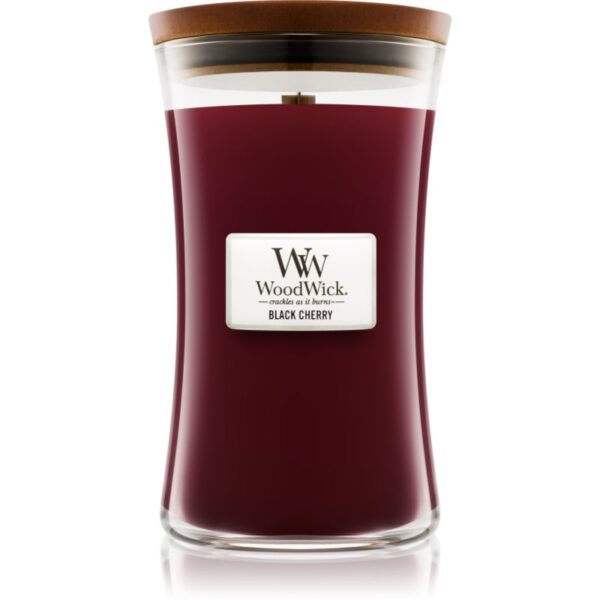 Woodwick Black Cherry lumânare parfumată cu fitil din lemn 609.5 g-ro