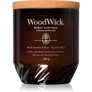 Woodwick Black Currant & Rose lumânare parfumată 184 g-ro