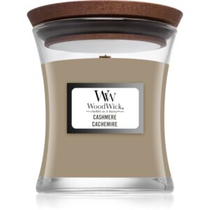Woodwick Cashmere lumânare parfumată cu fitil din lemn 85 g-Țena