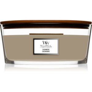 Woodwick Cashmere lumânare parfumată cu fitil din lemn (hearthwick) 453