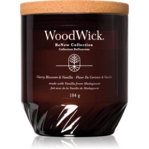 Woodwick Cherry Blossom & Vanilla lumânare parfumată cu fitil din lemn 184 g-ro