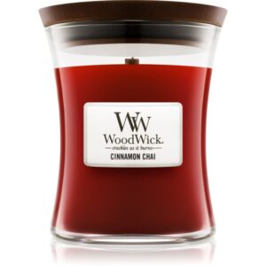 Woodwick Cinnamon Chai lumânare parfumată cu fitil din lemn 275 g-Țena
