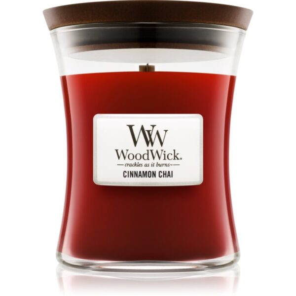 Woodwick Cinnamon Chai lumânare parfumată cu fitil din lemn 275 g-Țena