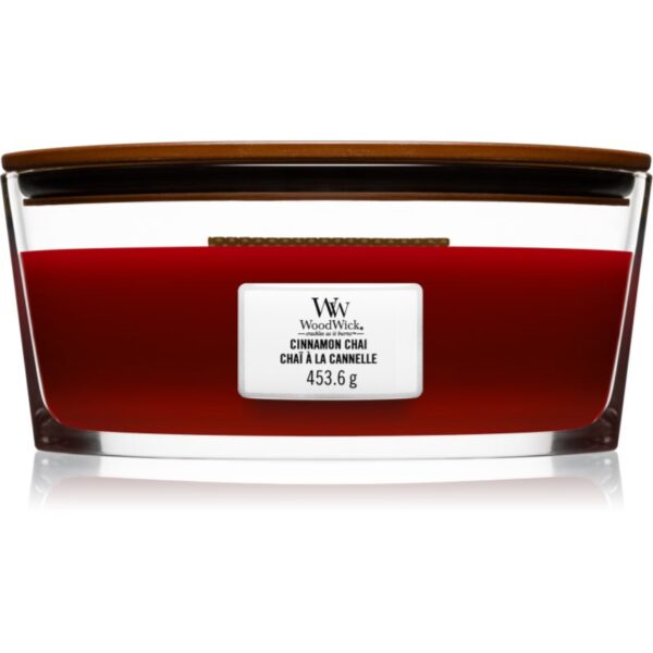 Woodwick Cinnamon Chai lumânare parfumată cu fitil din lemn (hearthwick) 453 g-ro
