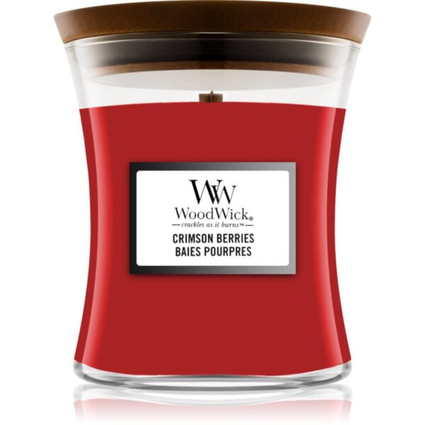 Woodwick Crimson Berries lumânare parfumată cu fitil din lemn 85 g-ro