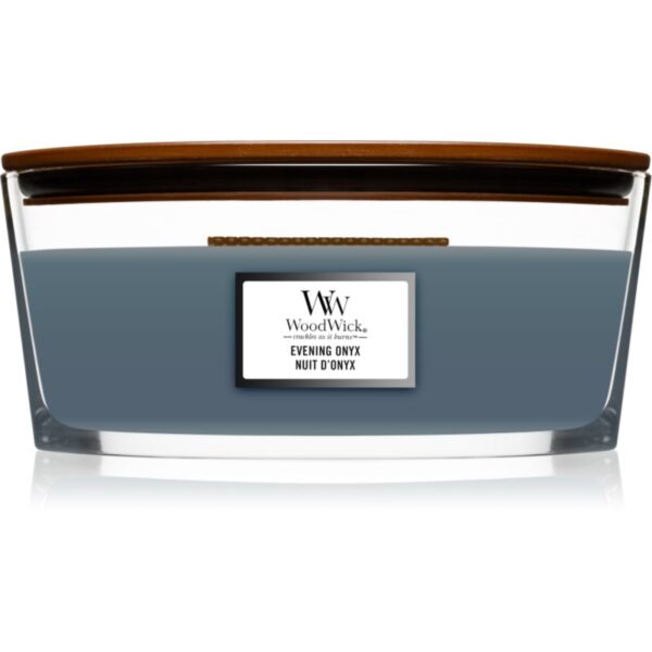 Woodwick Evening Onyx lumânare parfumată cu fitil din lemn (hearthwick) 453 g-ro