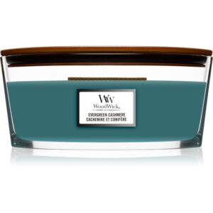 Woodwick Evergreen Cashmere lumânare parfumată cu fitil din lemn (hearthwick) 453