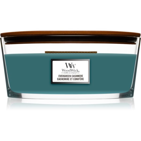 Woodwick Evergreen Cashmere lumânare parfumată cu fitil din lemn (hearthwick) 453