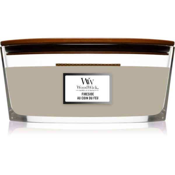 Woodwick Fireplace Fireside lumânare parfumată  cu fitil din lemn (hearthwick) 453 g-ro