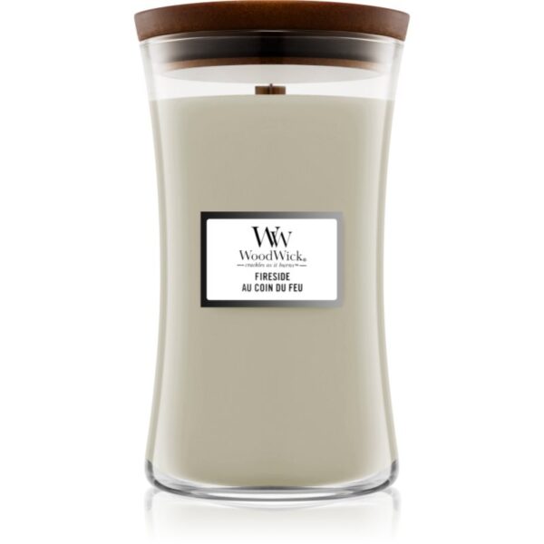 Woodwick Fireside Au Coin Du Feu lumânare parfumată  cu fitil din lemn 609.5 g-ro