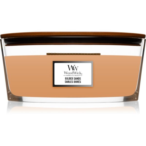Woodwick Gilded Sands lumânare parfumată cu fitil din lemn (hearthwick) 453 g-ro