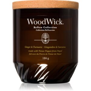 Woodwick Ginger & Turmeric lumânare parfumată cu fitil din lemn 184 g-ro