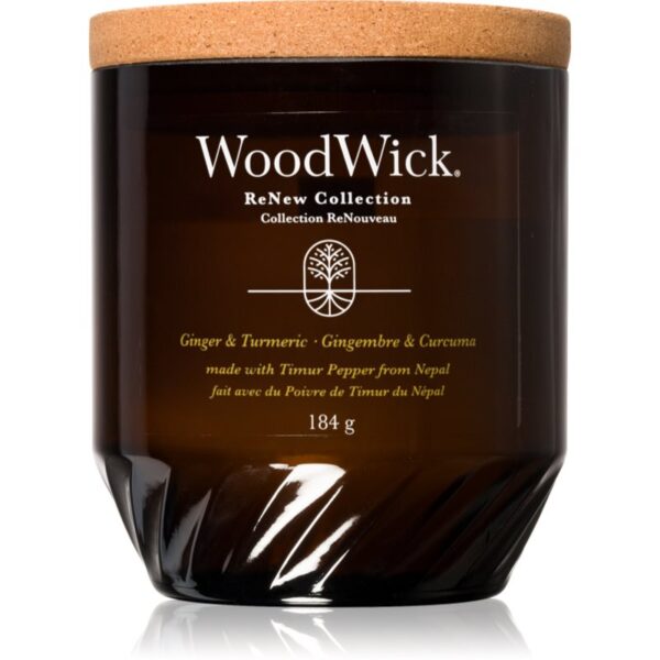 Woodwick Ginger & Turmeric lumânare parfumată cu fitil din lemn 184 g-ro