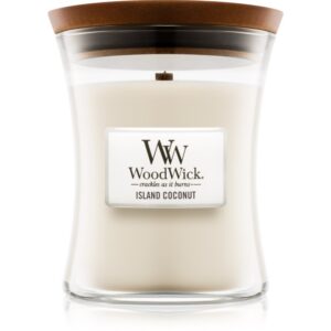Woodwick Island Coconut lumânare parfumată cu fitil din lemn 275 g-ro