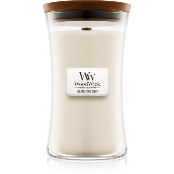 Woodwick Island Coconut lumânare parfumată cu fitil din lemn 609.5 g-ro