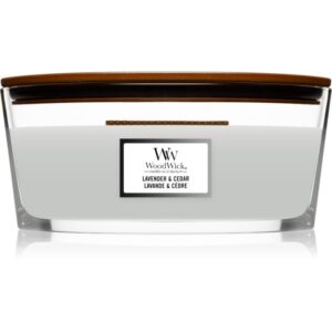 Woodwick Lavender & Cedar lumânare parfumată  cu fitil din lemn (hearthwick) 453.6 g-ro