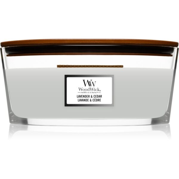 Woodwick Lavender & Cedar lumânare parfumată  cu fitil din lemn (hearthwick) 453.6 g-ro
