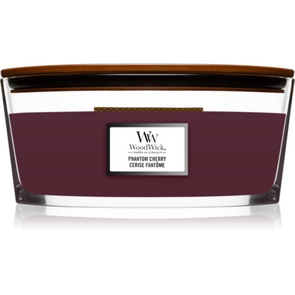 Woodwick Phantom Cherry lumânare parfumată cu fitil din lemn (hearthwick) 453 g-ro