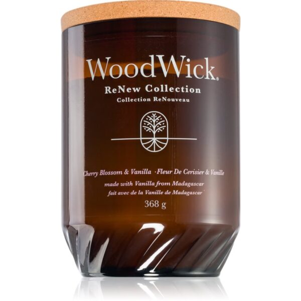 Woodwick Renew Cherry Blossom & Vanilla lumânare parfumată cu fitil din lemn 368 g-ro