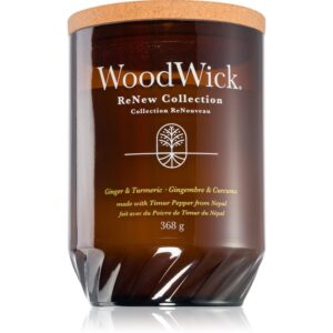 Woodwick Renew Ginger & Tumeric lumânare parfumată cu fitil din lemn 368 g-ro