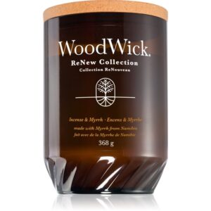 Woodwick Renew Incense & Myrrh lumânare parfumată 368 g-ro
