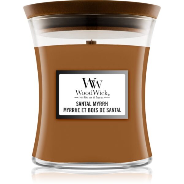 Woodwick Santal Myrrh lumânare parfumată 275 g-ro