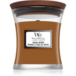 Woodwick Santal Myrrh lumânare parfumată 85 g-ro