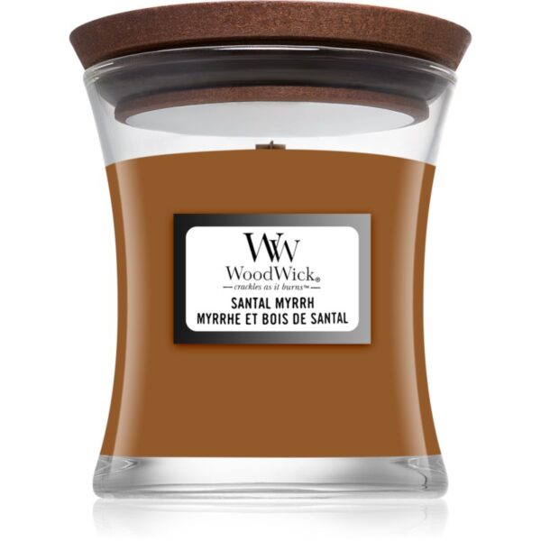 Woodwick Santal Myrrh lumânare parfumată 85 g-ro