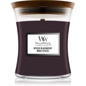 Woodwick Spiced Blackberry lumânare parfumată cu fitil din lemn 275 g-ro