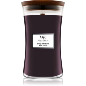Woodwick Spiced Blackberry lumânare parfumată cu fitil din lemn 609