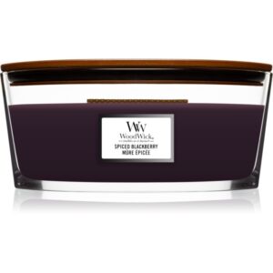 Woodwick Spiced Blackberry lumânare parfumată cu fitil din lemn (hearthwick) 453