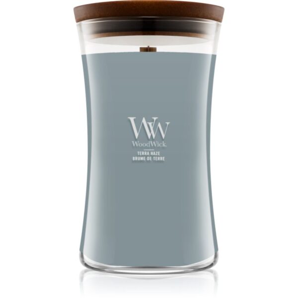 Woodwick Terra Haze lumânare parfumată cu fitil din lemn 610 g-Țena