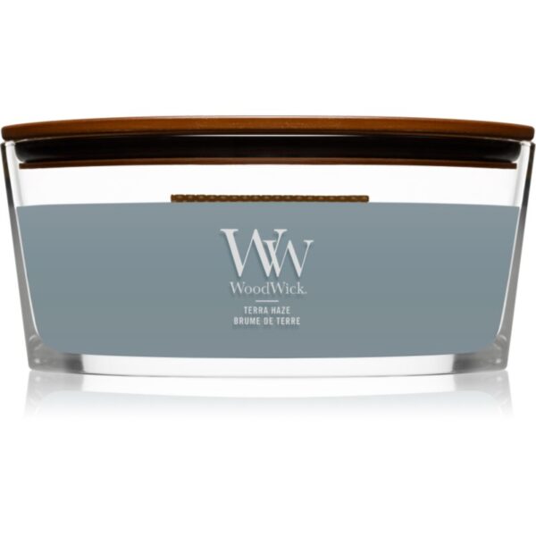 Woodwick Terra Haze lumânare parfumată cu fitil din lemn (hearthwick) 453 g-Țena